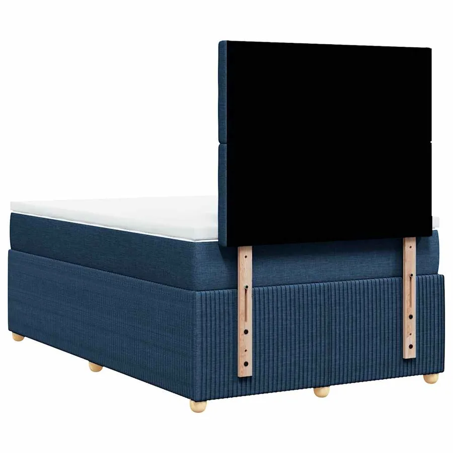 Sommier à lattes de lit avec matelas Bleu 120x200 cm Tissu - 6