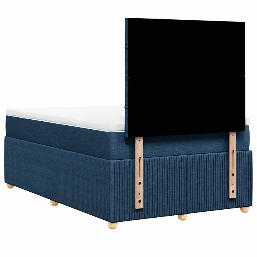 Sommier à lattes de lit avec matelas Bleu 120x200 cm Tissu - 6