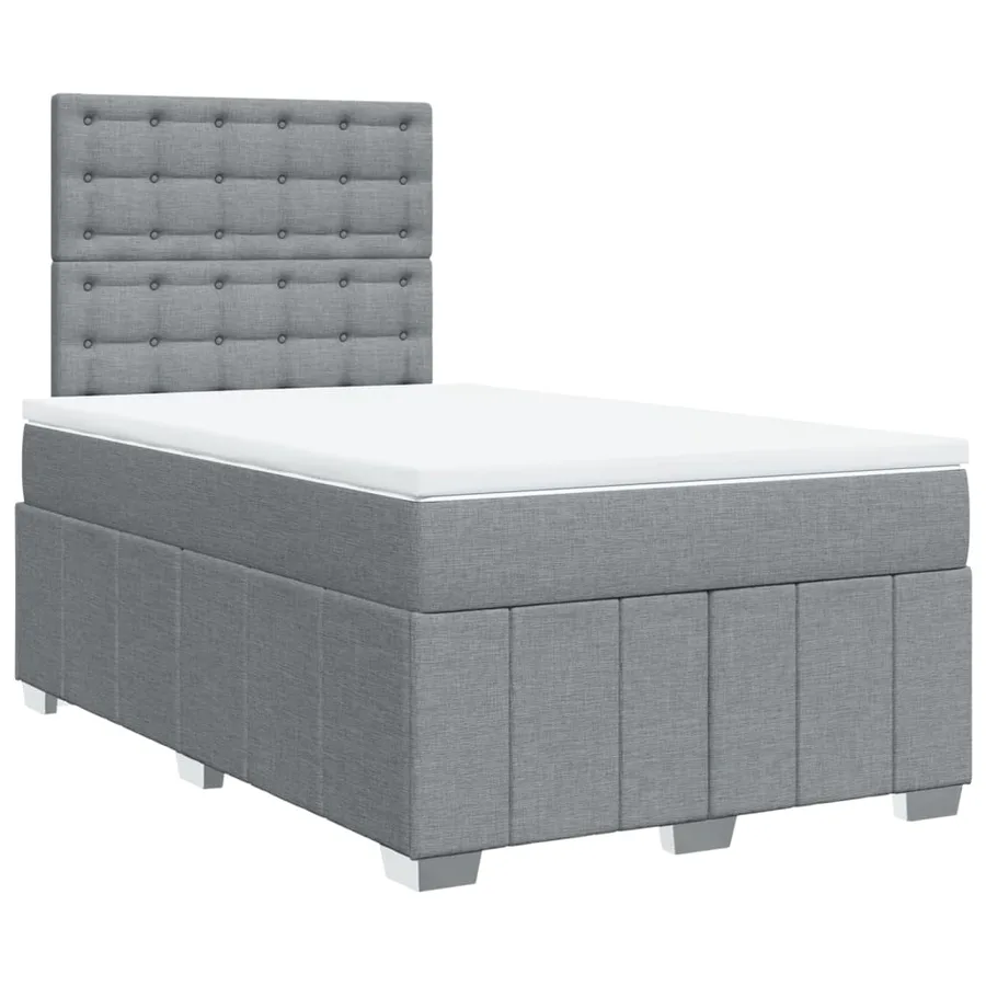 Sommier à lattes de lit avec matelas Gris clair 120x200cm Tissu - 3
