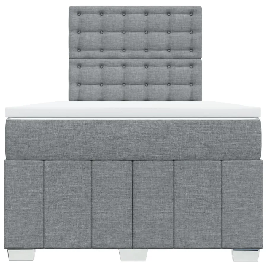 Sommier à lattes de lit avec matelas Gris clair 120x200cm Tissu - 6