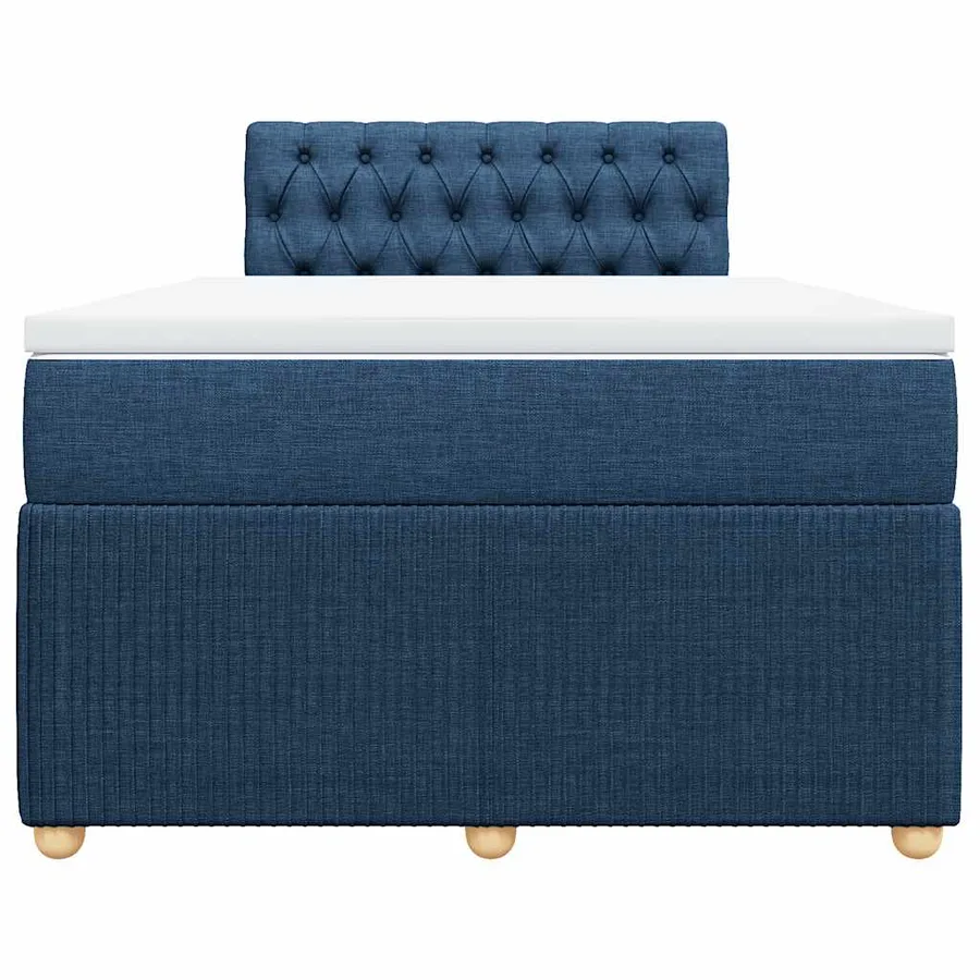Sommier à lattes de lit avec matelas Bleu 120x200 cm Tissu - 6