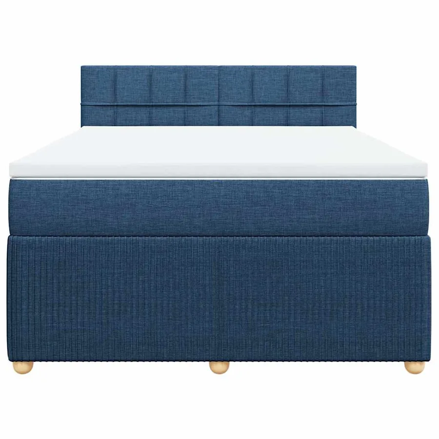 Sommier à lattes de lit avec matelas Bleu 140x190 cm Tissu - 6