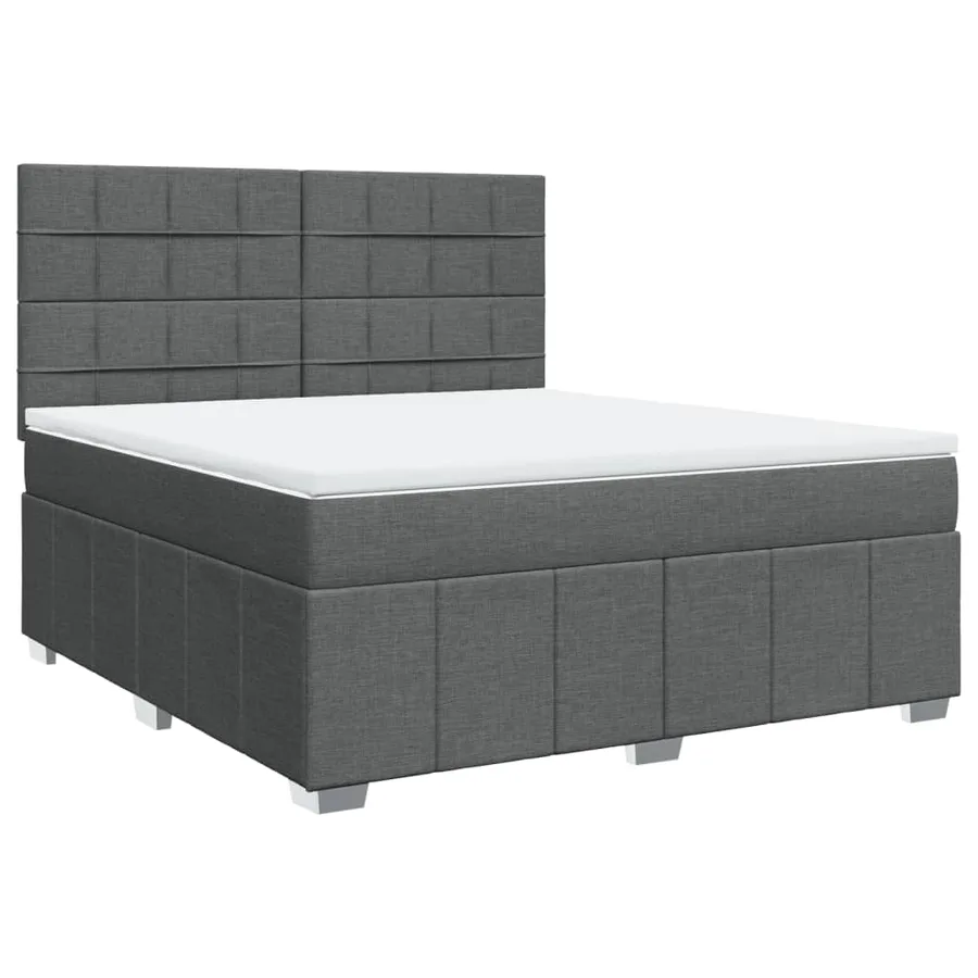 Sommier à lattes de lit avec matelas Gris foncé 180x200cm Tissu - 3
