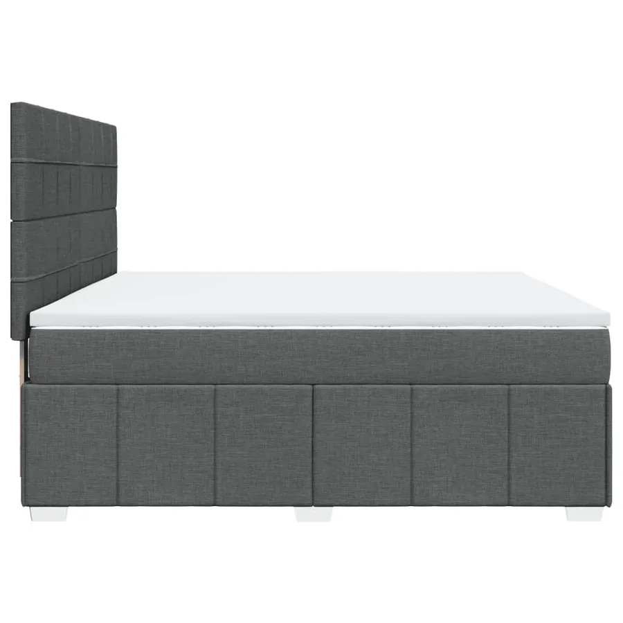 Sommier à lattes de lit avec matelas Gris foncé 180x200cm Tissu - 7