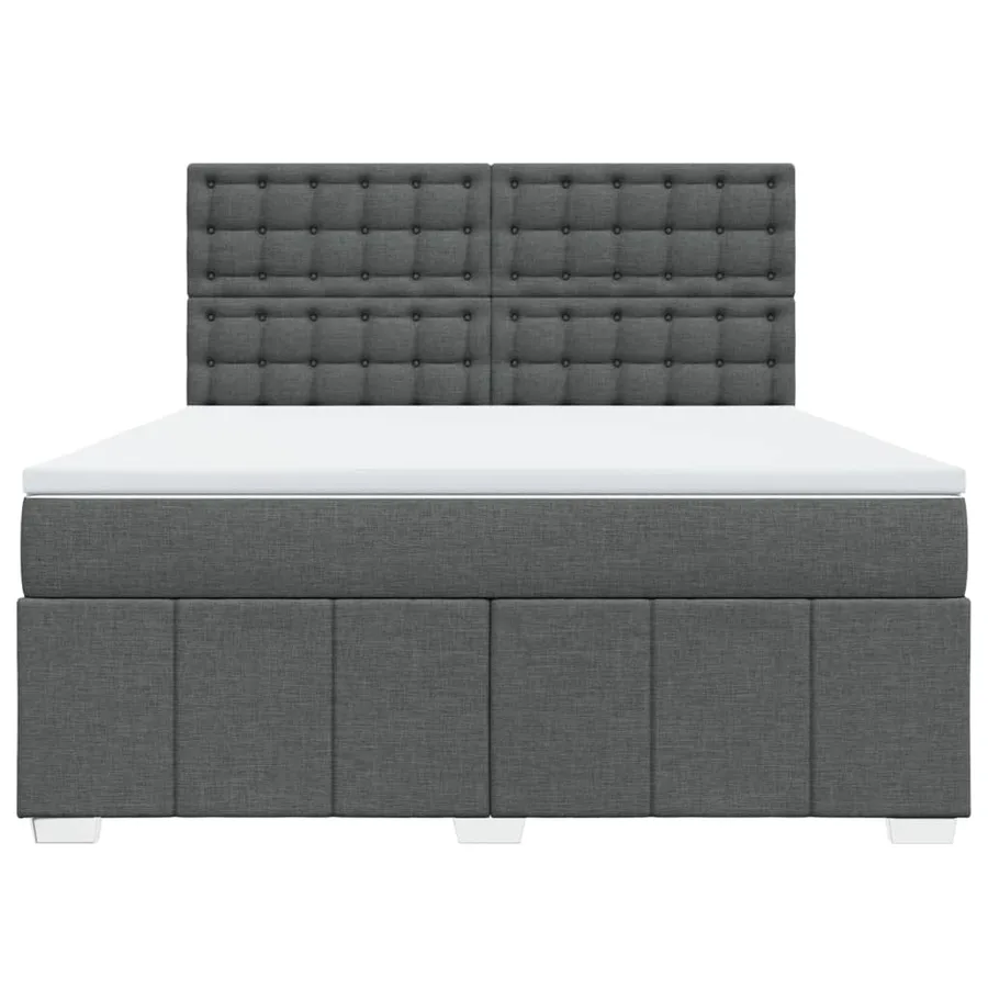 Sommier à lattes de lit avec matelas Gris foncé 180x200cm Tissu - 6