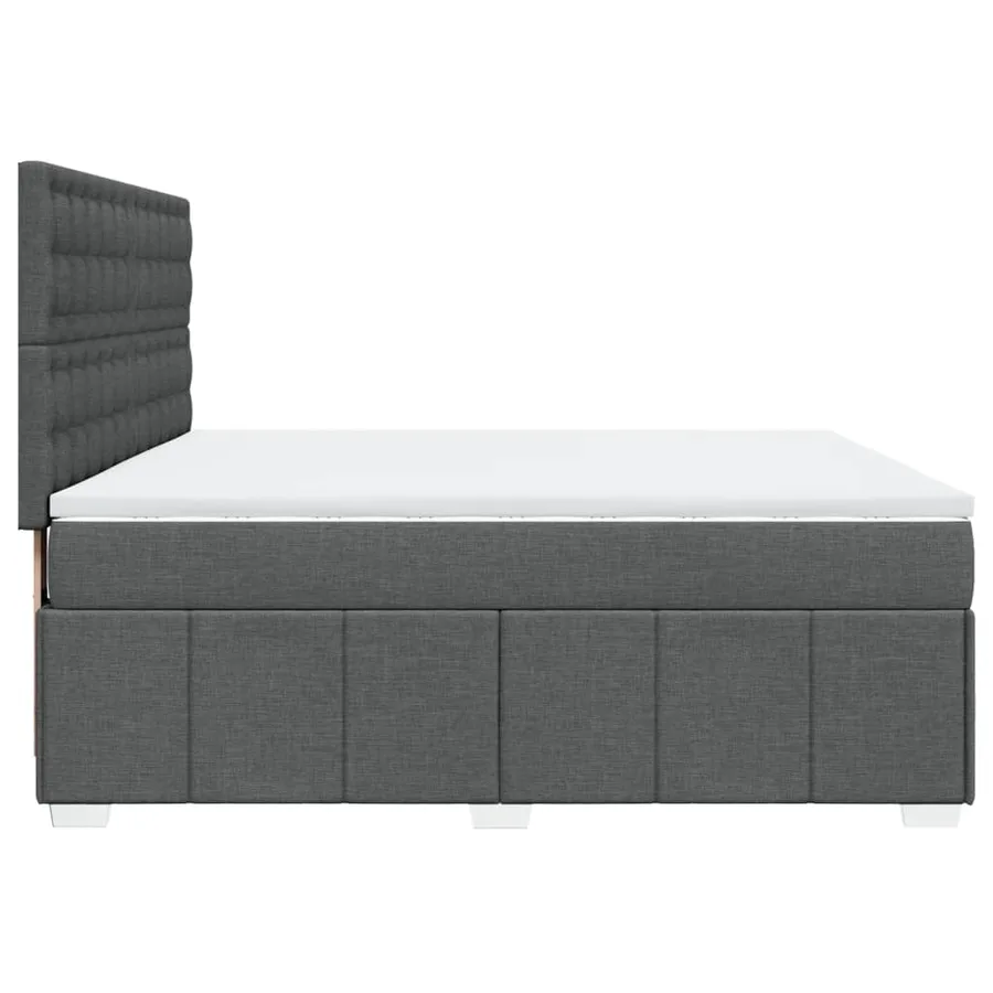 Sommier à lattes de lit avec matelas Gris foncé 180x200cm Tissu - 7