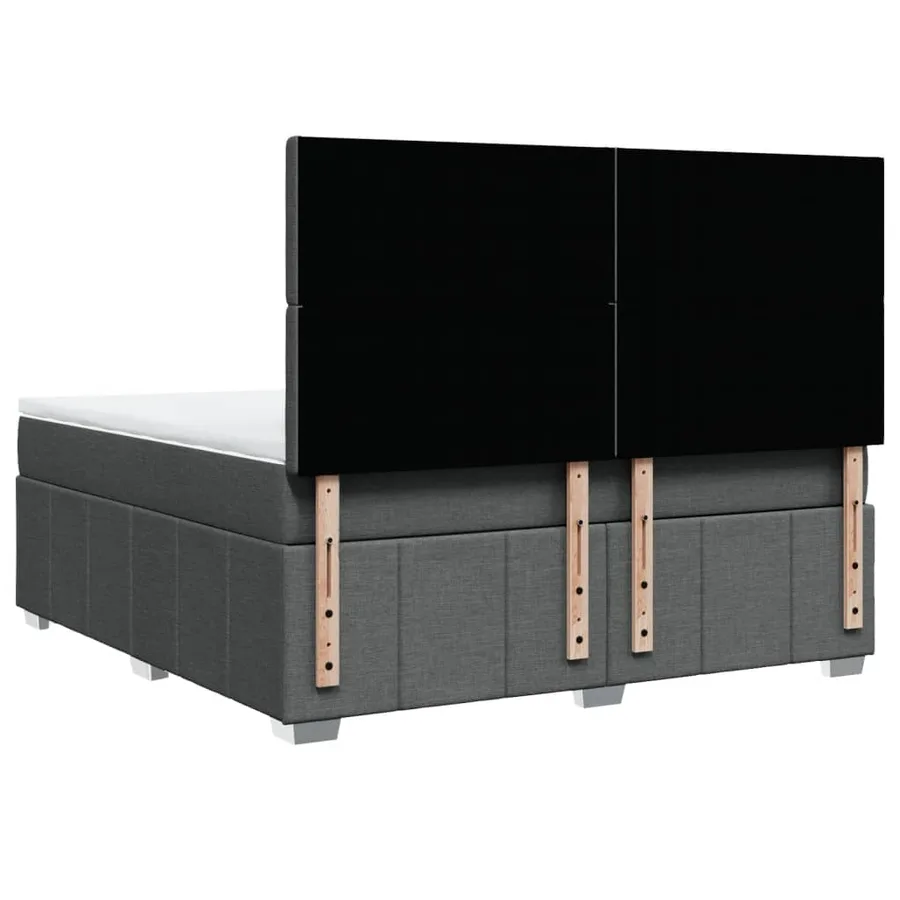 Sommier à lattes de lit avec matelas Gris foncé 180x200cm Tissu - 8