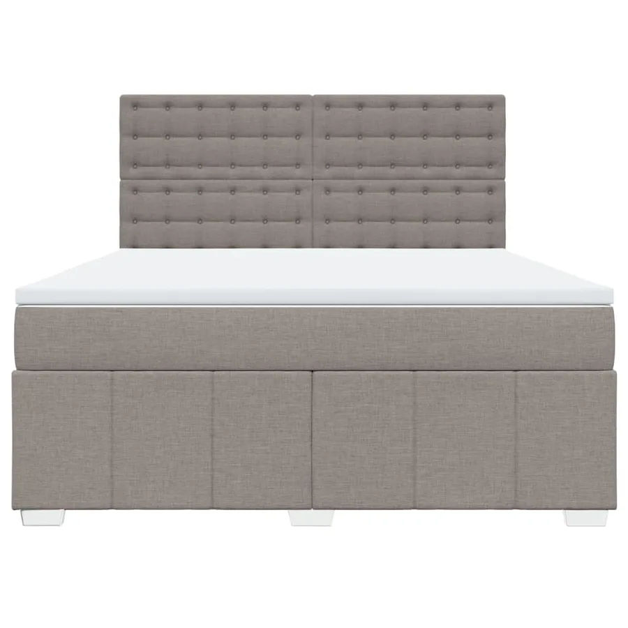 Sommier à lattes de lit avec matelas Taupe 180x200 cm Tissu - 4