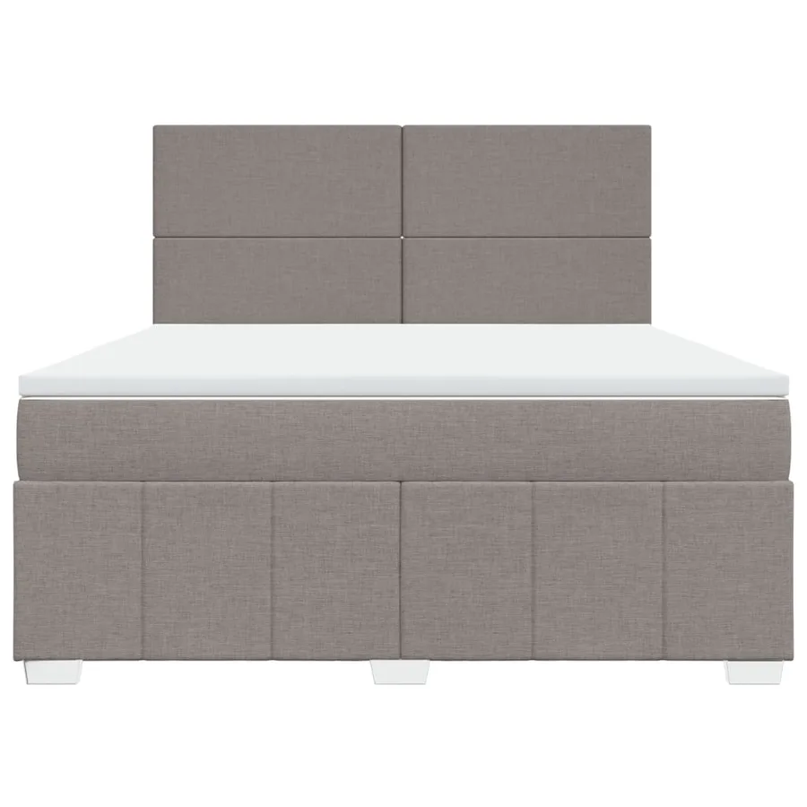Sommier à lattes de lit avec matelas Taupe 180x200 cm Tissu - 4