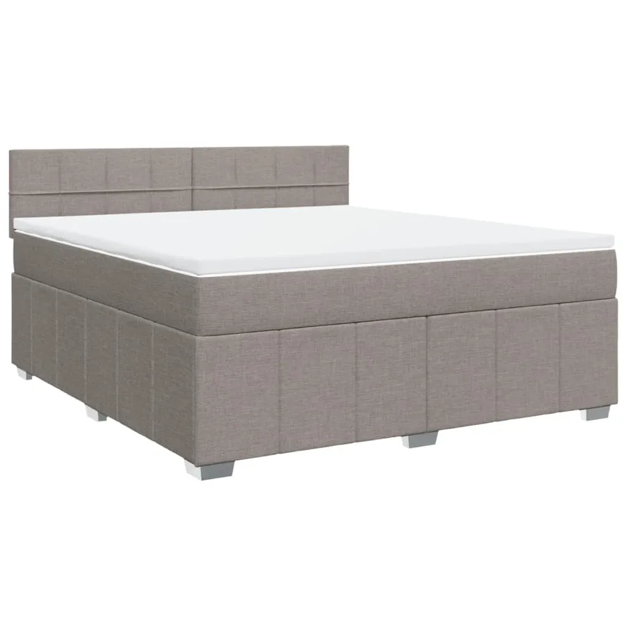 Sommier à lattes de lit avec matelas Taupe 180x200 cm Tissu - 3