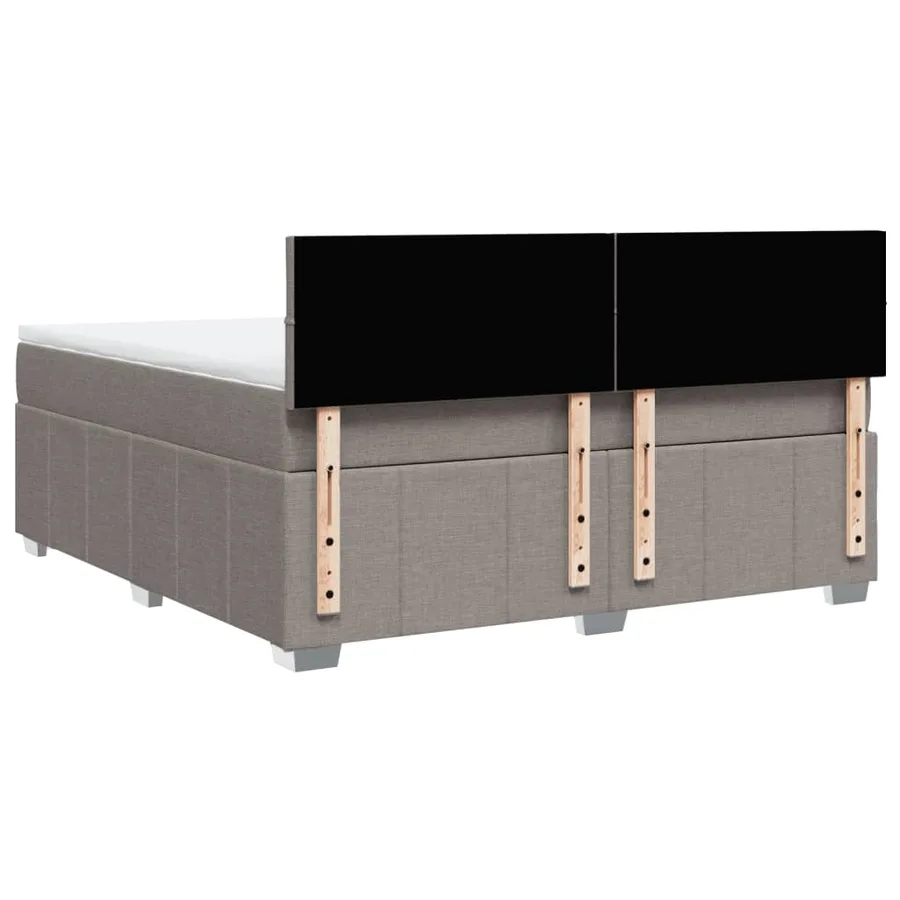 Sommier à lattes de lit avec matelas Taupe 180x200 cm Tissu - 8