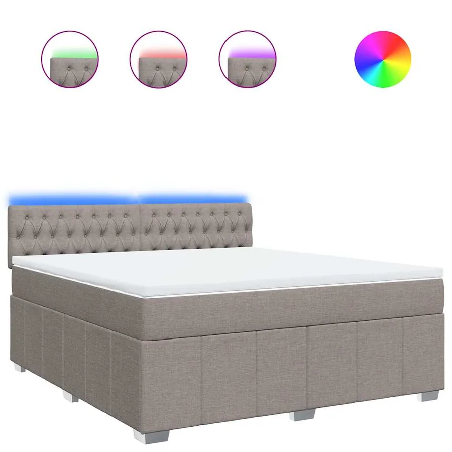 Sommier à lattes de lit avec matelas Taupe 180x200 cm Tissu - 2