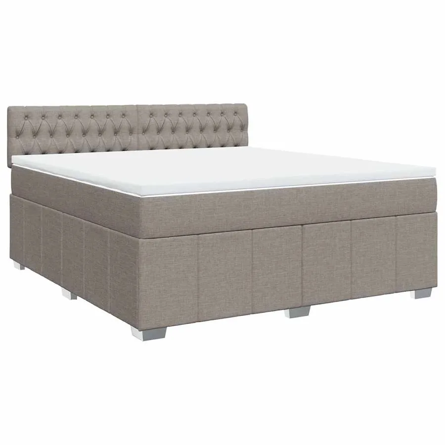Sommier à lattes de lit avec matelas Taupe 180x200 cm Tissu - 3