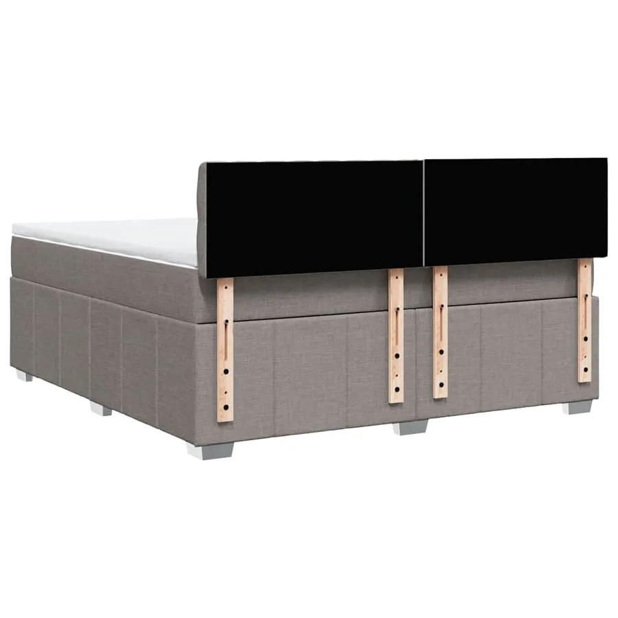 Sommier à lattes de lit avec matelas Taupe 180x200 cm Tissu - 8