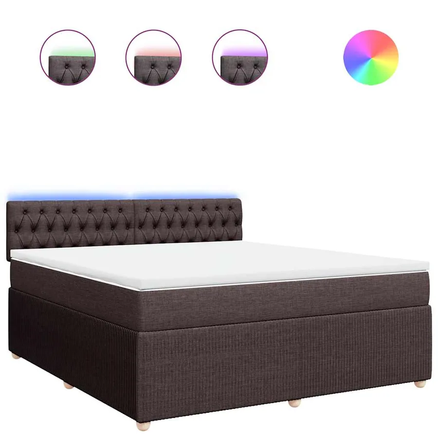 Sommier à lattes de lit avec matelas Marron foncé 180x200 cm - 2