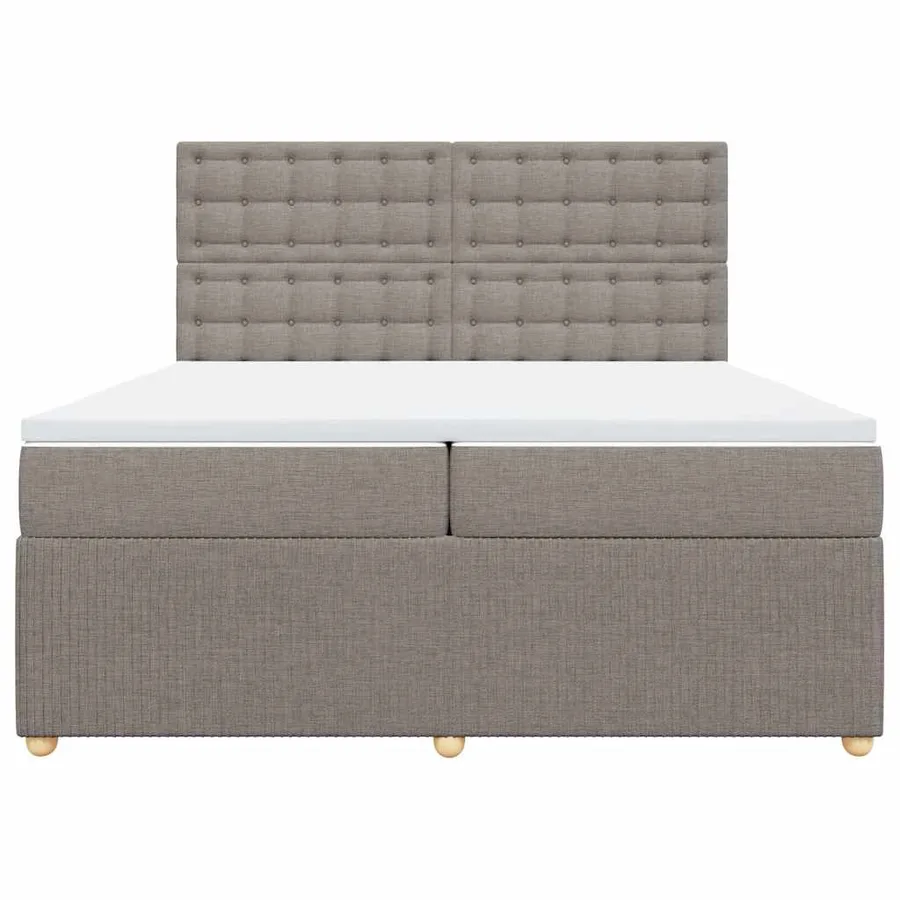 Sommier à lattes de lit avec matelas Taupe 200x200 cm Tissu - 6