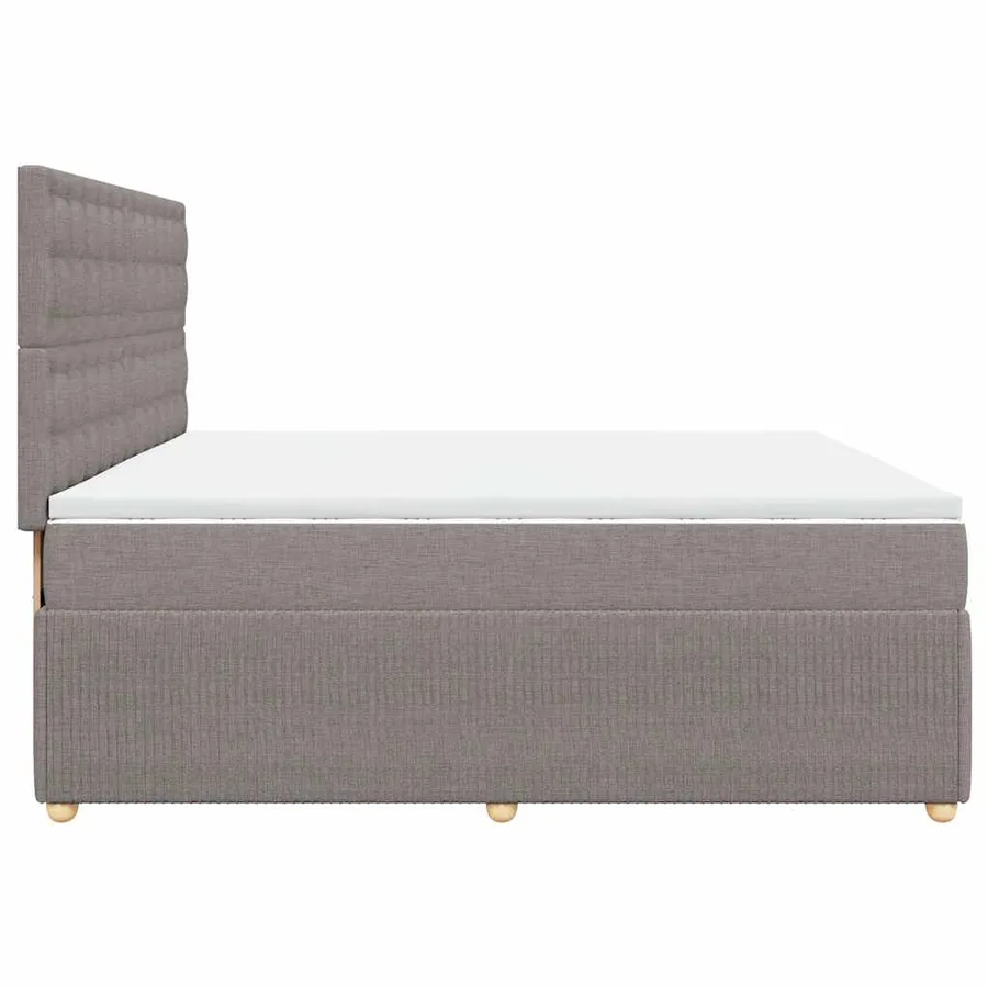 Sommier à lattes de lit avec matelas Taupe 200x200 cm Tissu - 7