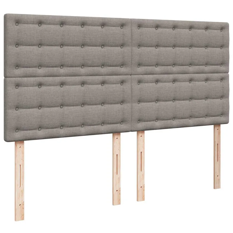 Sommier à lattes de lit avec matelas Taupe 200x200 cm Tissu - 9