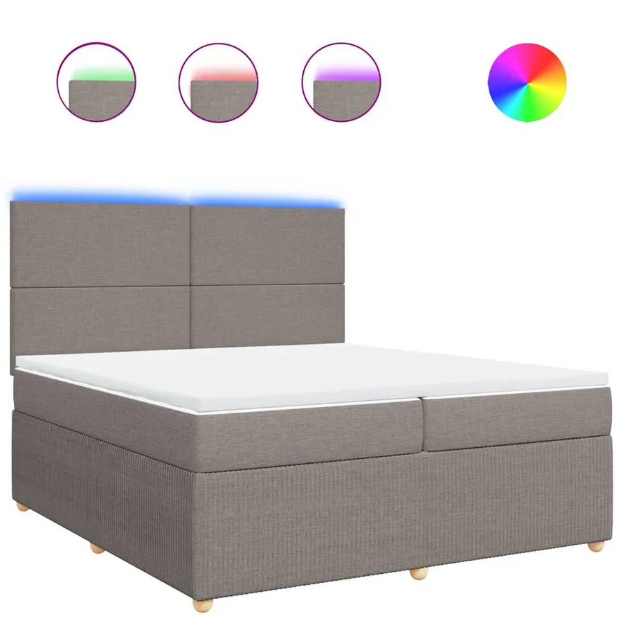 Sommier à lattes de lit avec matelas Taupe 200x200 cm Tissu - 2
