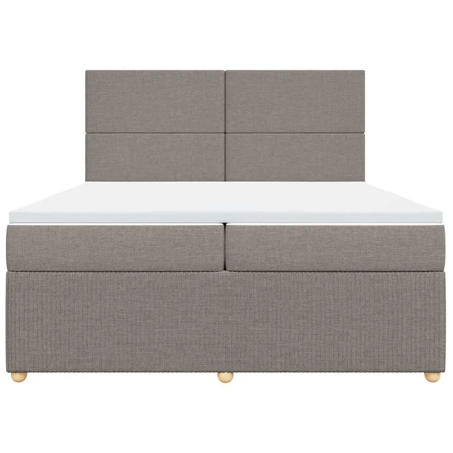 Sommier à lattes de lit avec matelas Taupe 200x200 cm Tissu - 6