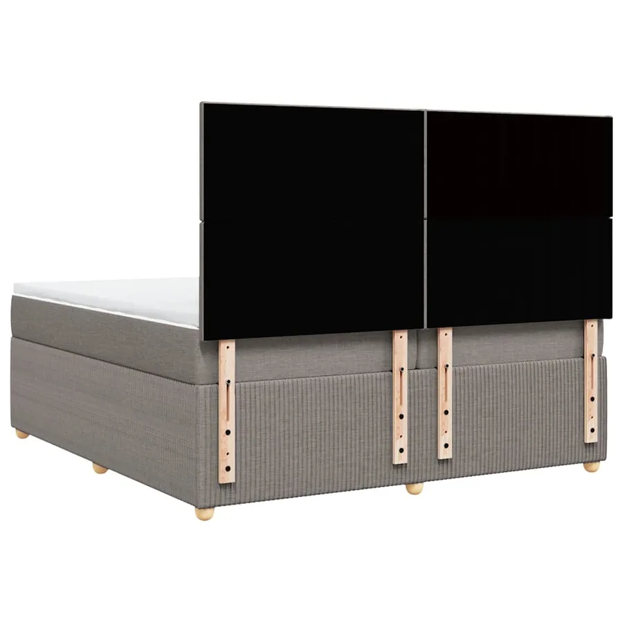 Sommier à lattes de lit avec matelas Taupe 200x200 cm Tissu - 8
