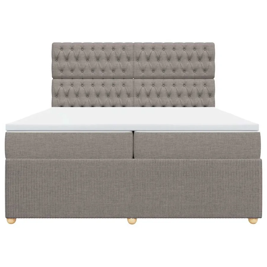 Sommier à lattes de lit avec matelas Taupe 200x200 cm Tissu - 6