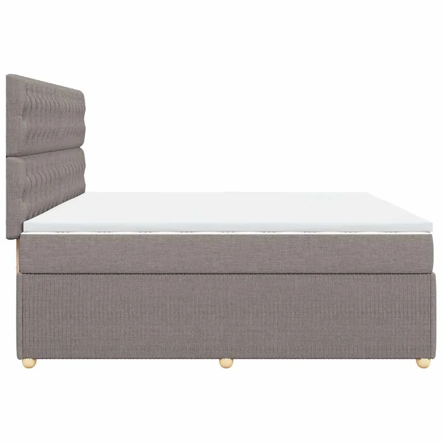 Sommier à lattes de lit avec matelas Taupe 200x200 cm Tissu - 7
