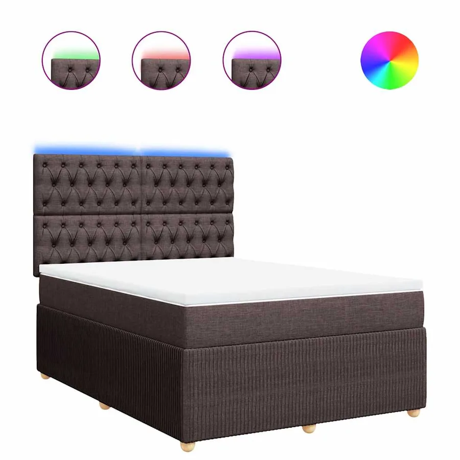 Sommier à lattes de lit avec matelas Marron foncé 160x200 cm - 2
