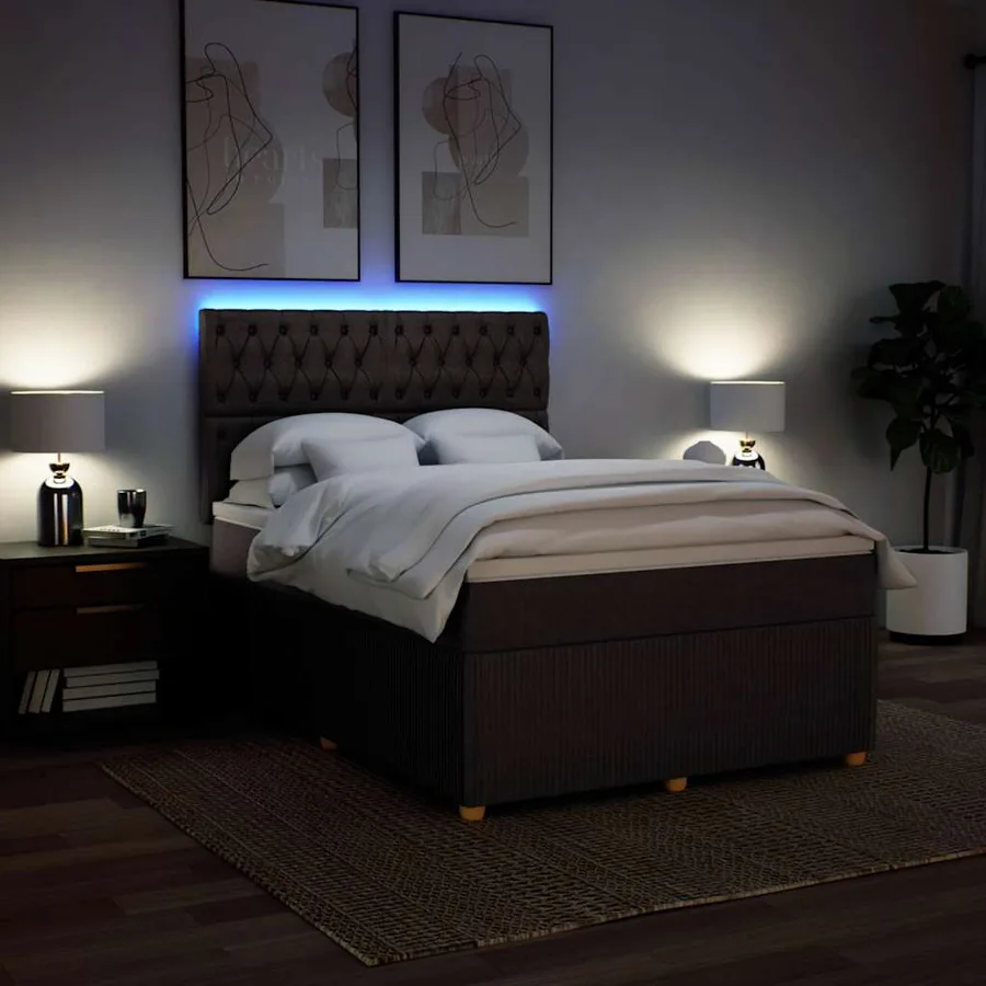 Sommier à lattes de lit avec matelas Marron foncé 160x200 cm - 4