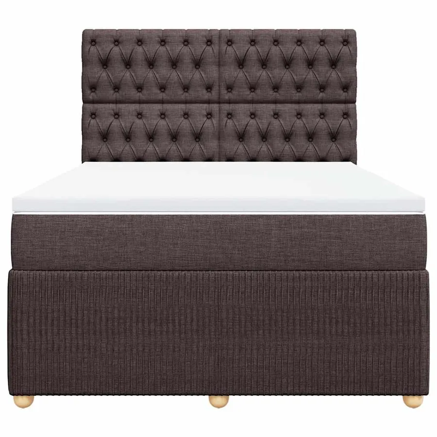 Sommier à lattes de lit avec matelas Marron foncé 160x200 cm - 6