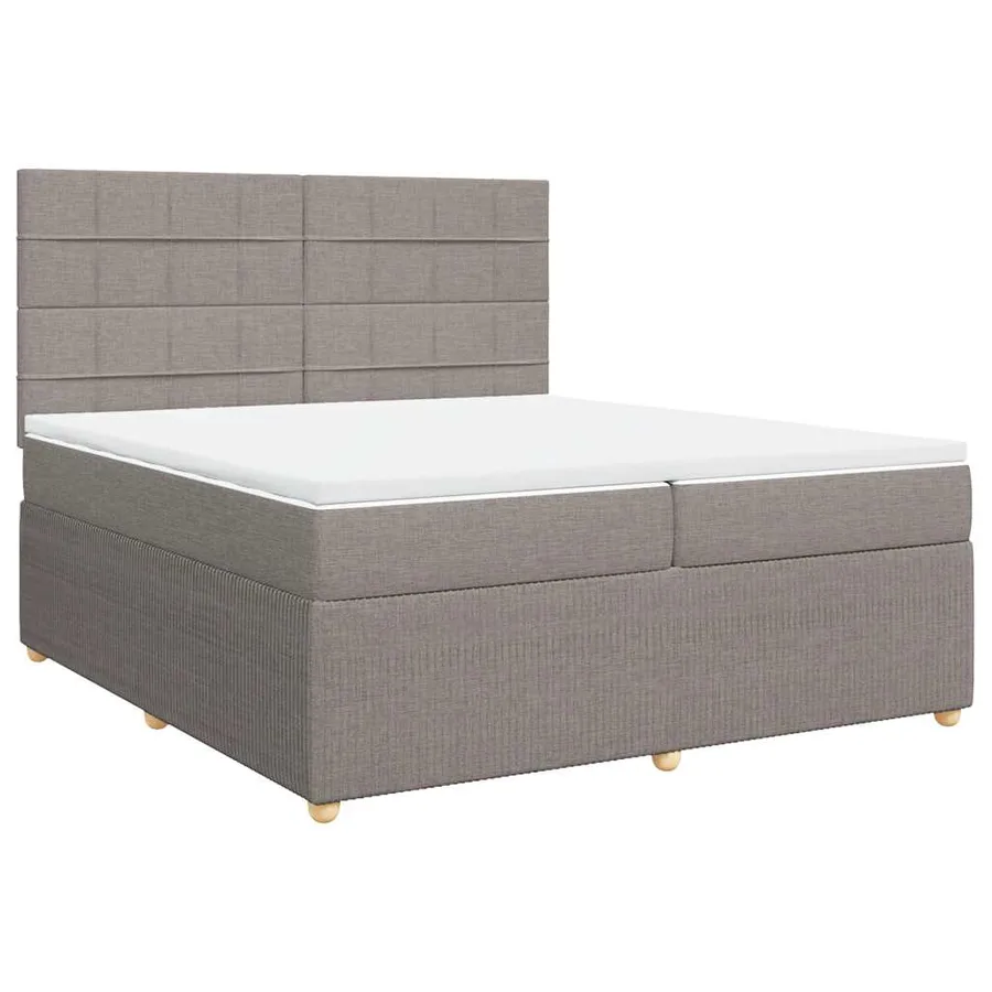 Sommier à lattes de lit avec matelas Taupe 200x200 cm Tissu - 2