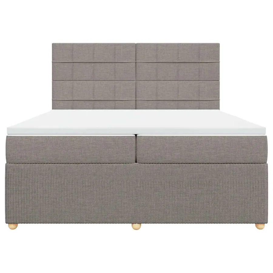 Sommier à lattes de lit avec matelas Taupe 200x200 cm Tissu - 4