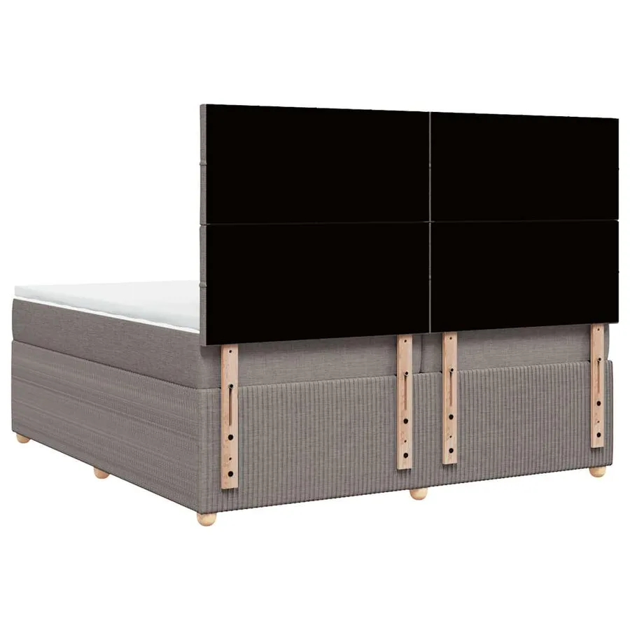 Sommier à lattes de lit avec matelas Taupe 200x200 cm Tissu - 6