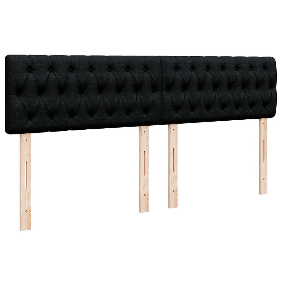 Sommier à lattes de lit avec matelas Noir 200x200 cm Tissu - 7