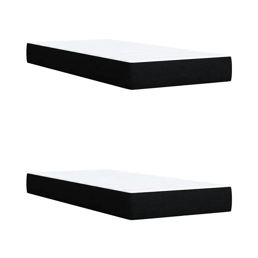 Sommier à lattes de lit avec matelas Noir 200x200 cm Tissu - 9