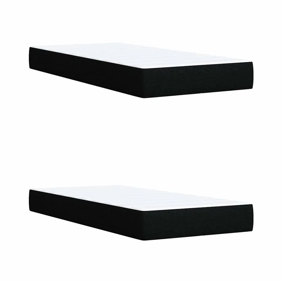 Sommier à lattes de lit avec matelas Noir 200x200 cm Tissu - 10