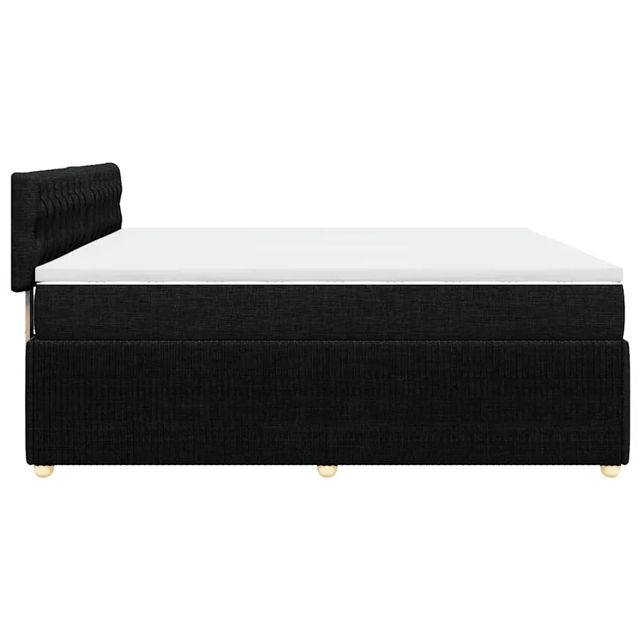 Sommier à lattes de lit avec matelas Noir 200x200 cm Tissu - 7