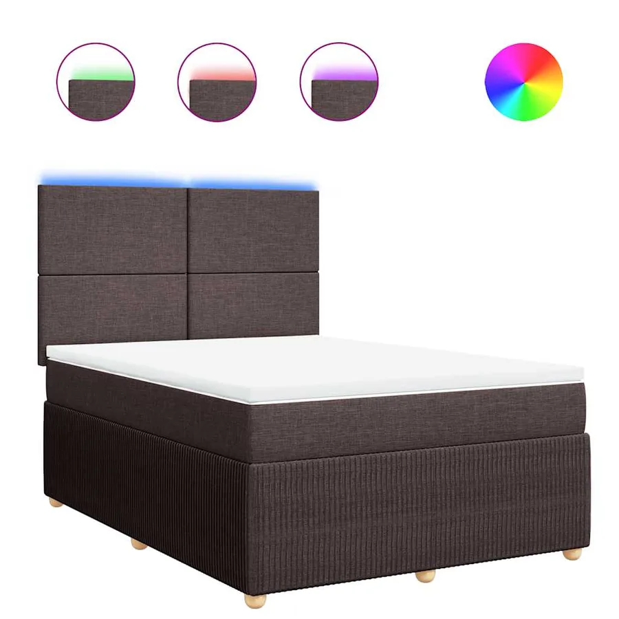 Sommier à lattes de lit avec matelas Marron foncé 140x190 cm - 2