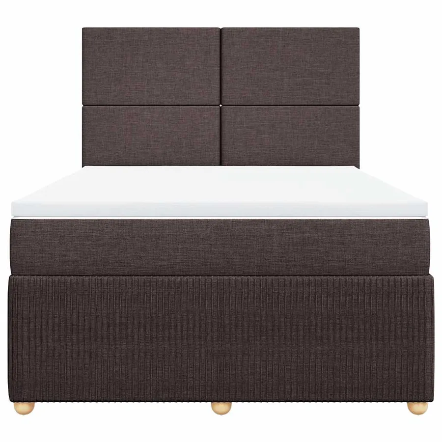 Sommier à lattes de lit avec matelas Marron foncé 140x190 cm - 6
