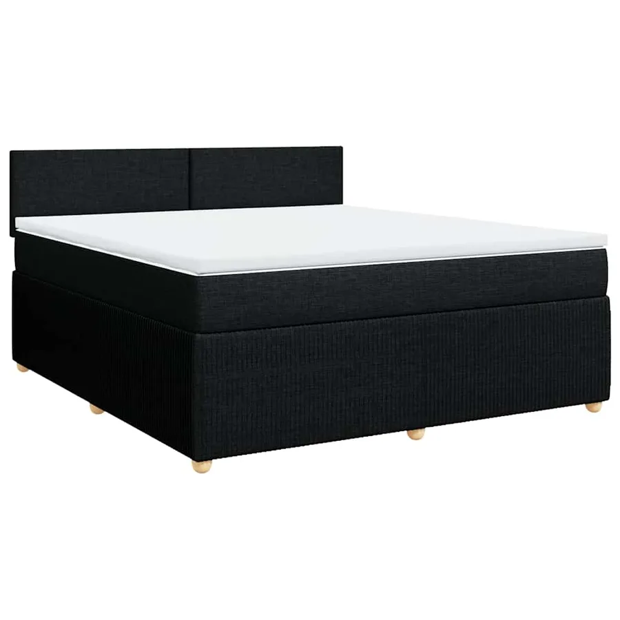 Sommier à lattes de lit avec matelas Noir 180x200 cm Tissu - 3