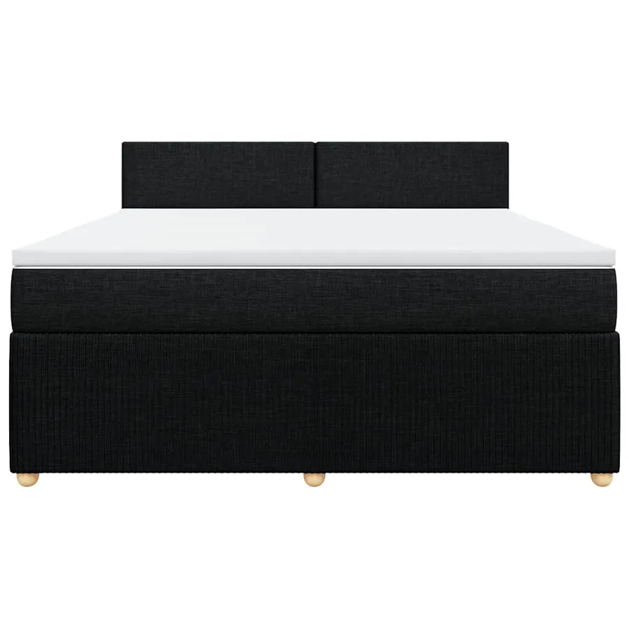 Sommier à lattes de lit avec matelas Noir 180x200 cm Tissu - 6
