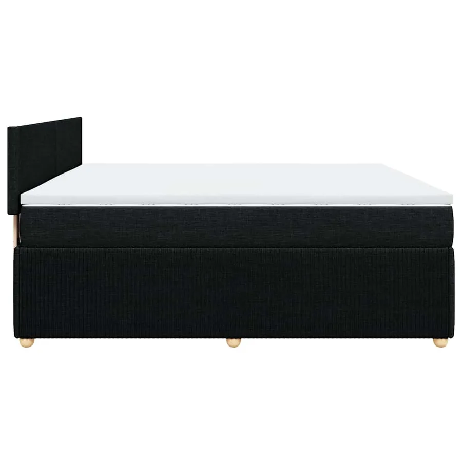 Sommier à lattes de lit avec matelas Noir 180x200 cm Tissu - 7