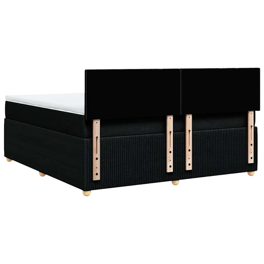 Sommier à lattes de lit avec matelas Noir 180x200 cm Tissu - 8