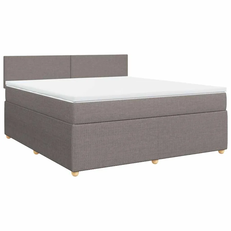 Sommier à lattes de lit avec matelas Taupe 180x200 cm Tissu - 2