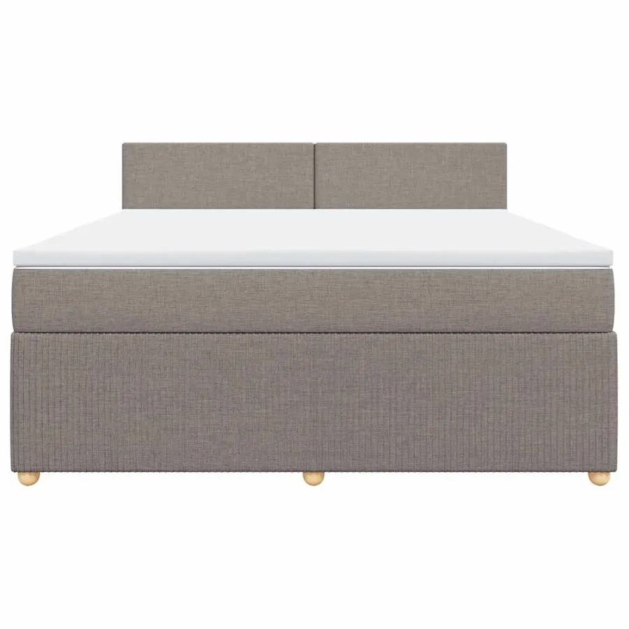 Sommier à lattes de lit avec matelas Taupe 180x200 cm Tissu - 4