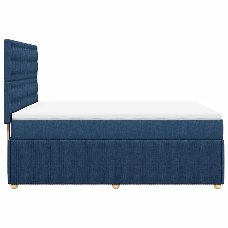 Sommier à lattes de lit avec matelas Bleu 160x200 cm Tissu - 5
