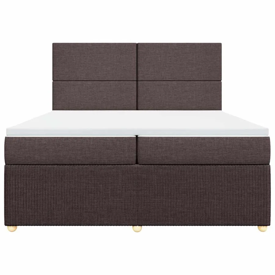 Sommier à lattes de lit avec matelas Marron foncé 200x200 cm - 4