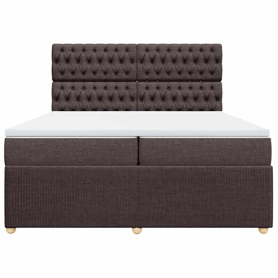 Sommier à lattes de lit avec matelas Marron foncé 200x200 cm - 4