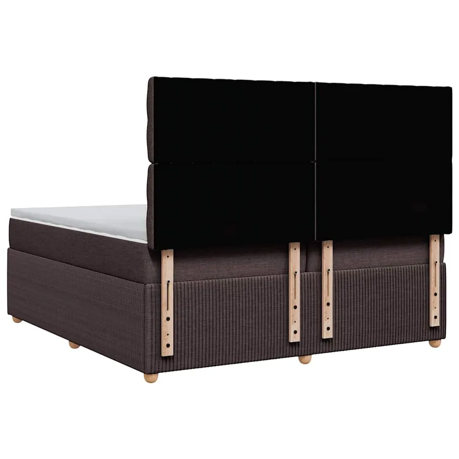 Sommier à lattes de lit avec matelas Marron foncé 200x200 cm - 6