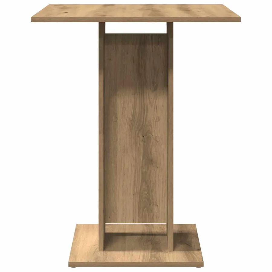 Table de bistro chêne artisanal 60x60x75 cm bois d'ingénierie - 4